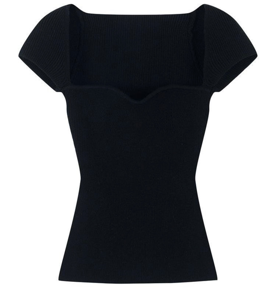 Knit top short sleeve